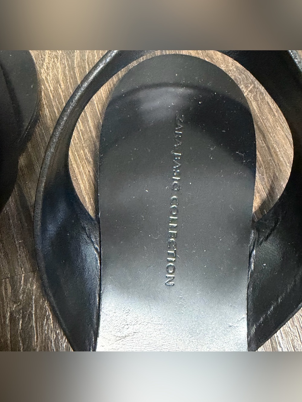 Zara leather Women’s Black Minimal Leather Flat Sandals - Picture 6 of 6